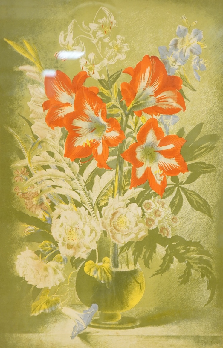 After Gerald Cooper (1898-1975), 'Striped Lily', sp12, printed in England at The Baynard Press, London, lithographic school print, 73 x 47cm